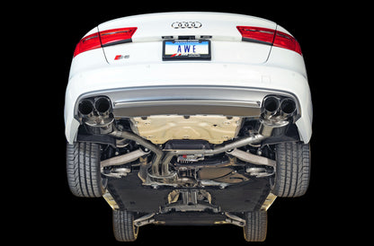 AWE Tuning Audi C7 / C7.5 S6 4.0T Touring Edition Exhaust - Diamond Black Tips 3015-43010 3015-43010 Photo - Mounted