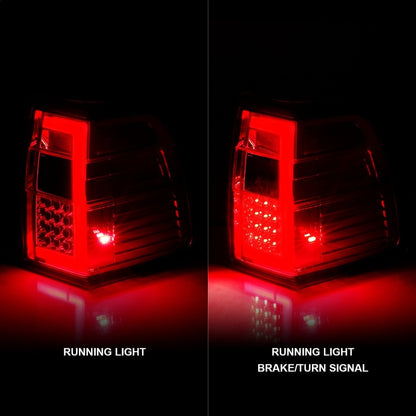ANZO 07-17 For Expedition LED Taillights w/ Light Bar Chrome Housing Red/Clear Lens 311410 311410 Photo - Unmounted