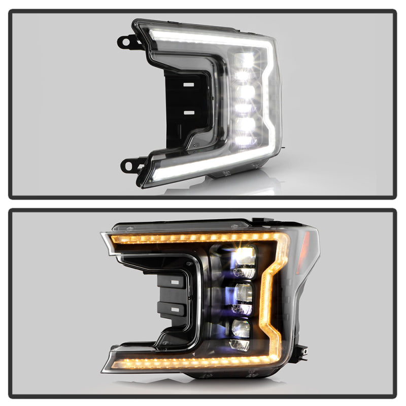 SPYDER 18-20 Ford F-150 Headlights - Halogen Model Only - DRL LED - Black PRO-YD-FF15018HALAP-SEQ-BK 5088475 5088475 User 6