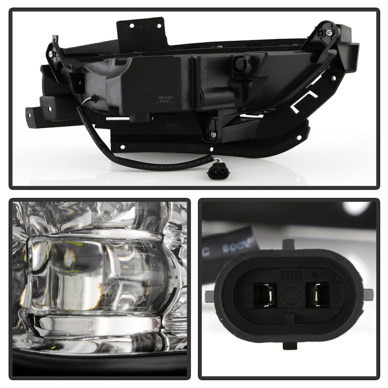 Spyder Chrysler 200 2015-2016 OEM Style Full LED Fog Lights W/Universal Switch- Clear 5086945 5086945 User 2