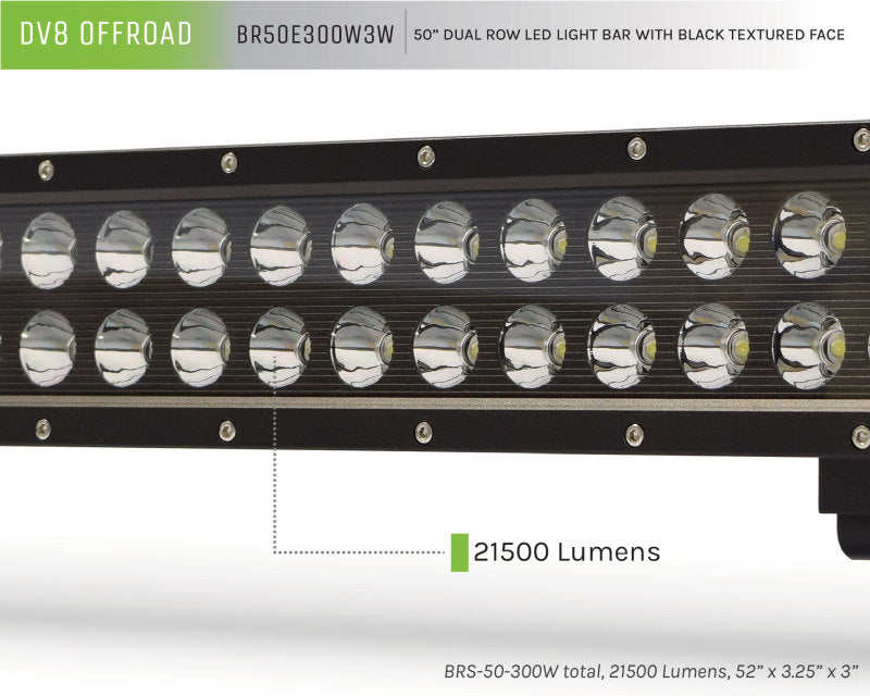 DV8 Offroad BRS Pro Series 50in Light Bar 300W Flood/Spot 3W LED - Black BR50E300W3W BR50E300W3W Product Brochure - a specific brochure describing a Product