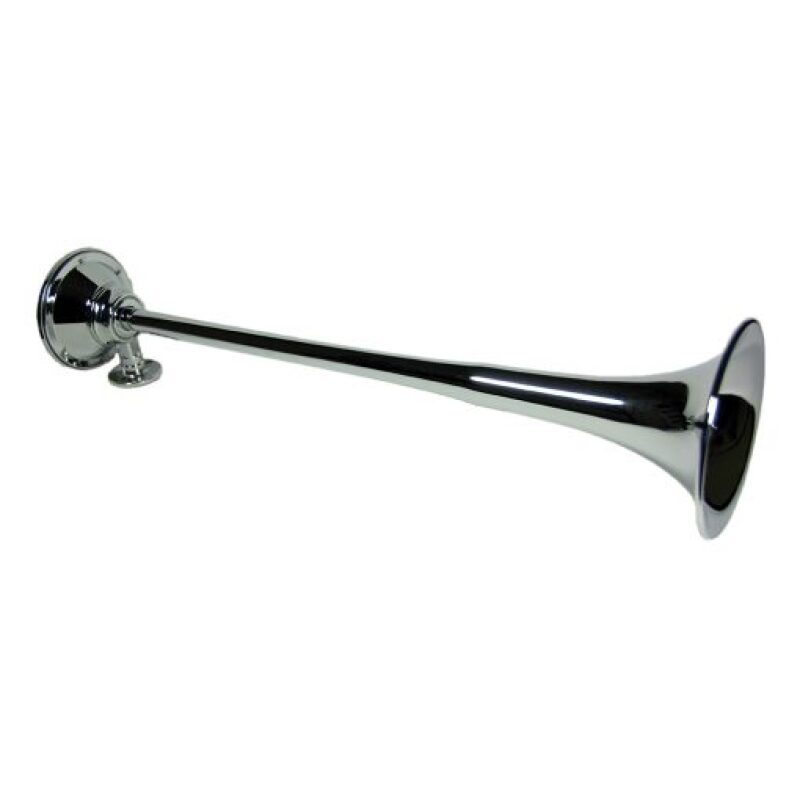 Kleinn Air Horns Kleinn Chrome Roof Mount Single Horn/ 21.5In - Chrome-Plated Spun Copper 411 411 Photo - Primary
