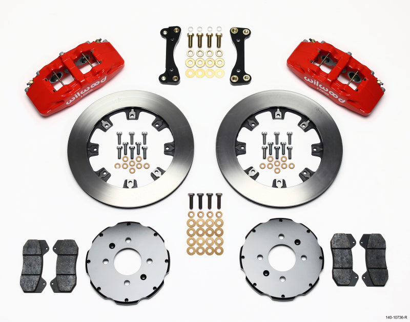 Wilwood Dynapro 6 Front Hat Kit 12.19in Red 90-99 Civic w/240 mm Disc 140-10736-R 140-10736-R Photo - Primary