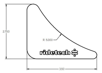 Ridetech Gusset 1/8in Mild Steel 2.75in x 3.5in 90000202 90000202 User 1