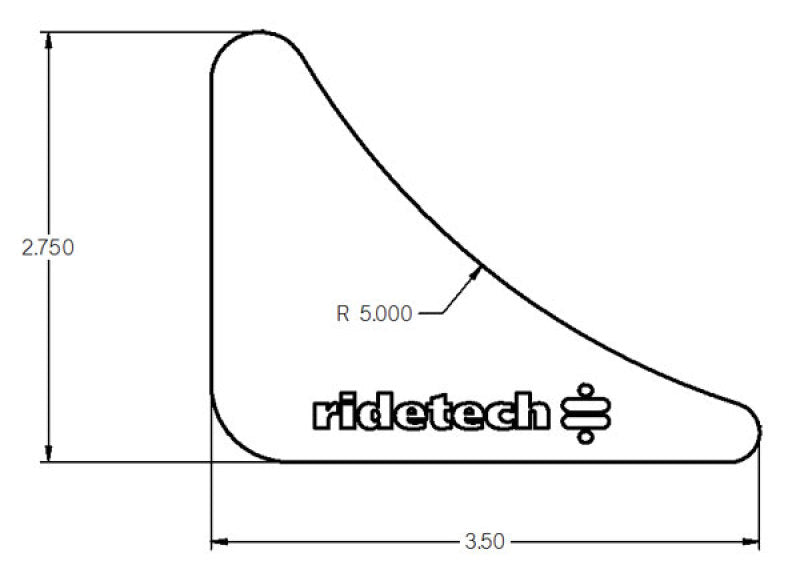 Ridetech Gusset 1/8in Mild Steel 2.75in x 3.5in 90000202 90000202 User 1