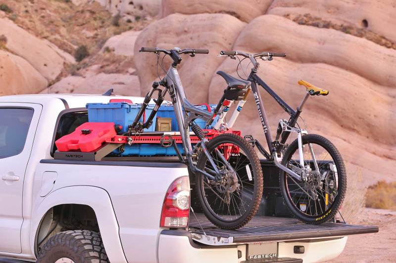 Fabtech 2020 Jeep Gladiator 4WD Cargo Rack Bike Mount Kit FTS24263 FTS24263 Photo - lifestyle view