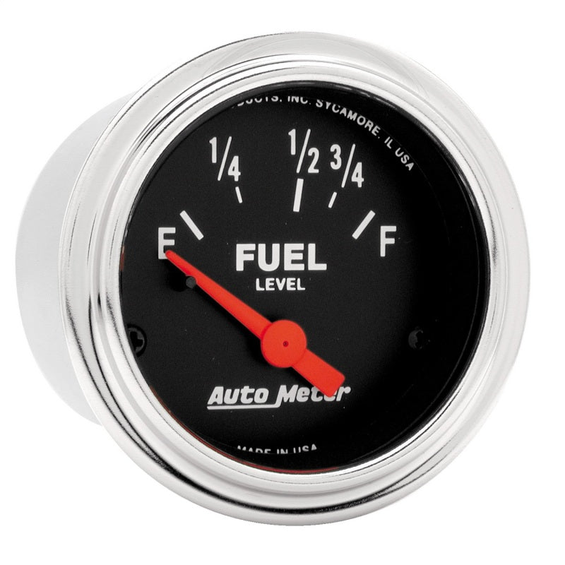 Autometer Gauge, Fuel Level, 2 1/16", 73?E To 10?F, Elec, Traditional Chrome 2515 Photo - Primary