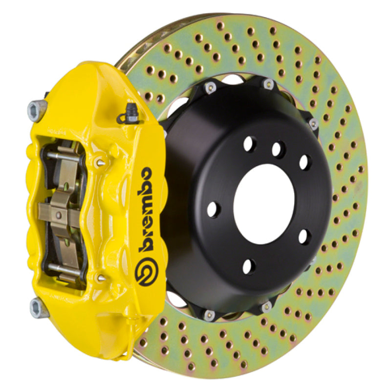 Brembo 23+ GR Corolla Rear GT BBK 4 Piston Cast 345x28 2pc Rotor Drilled- Yellow 2P1.8062A5