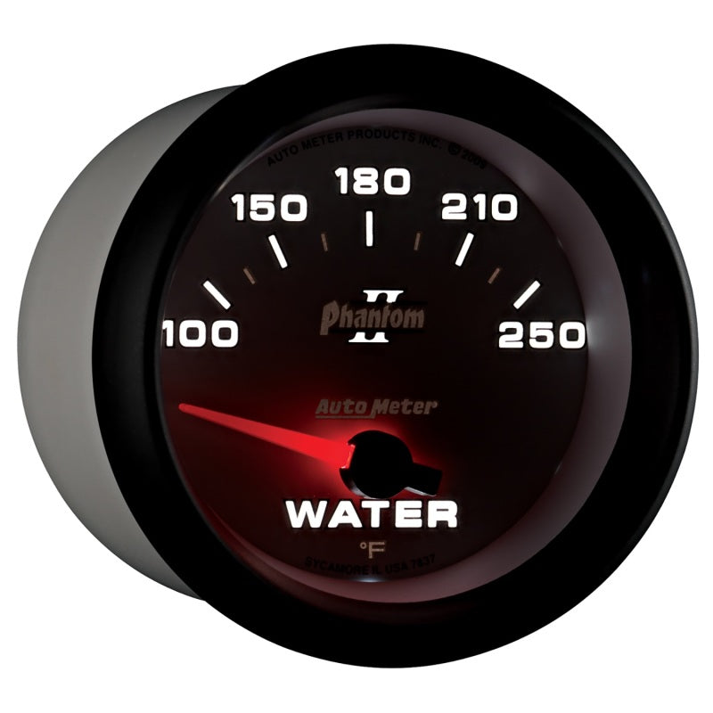 Autometer Gauge, Water Temp, 2 5/8", 100-250 deg. F, Electric, Phantom II 7837 User 6