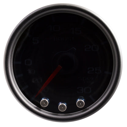 Autometer Spek-Pro Gauge Vac/Boost 2 1/16in 30Inhg-30psi Stepper Motor Peak & Warn Black/Smoke/Black P30252 P30252 User 2