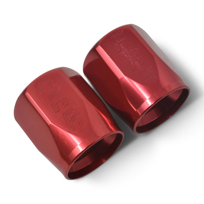 Russell Performance 2-Piece -6 AN Full Flow Swivel Hose End Sockets (Qty 2) - Polished and Red 615520 615520 Photo - out of package