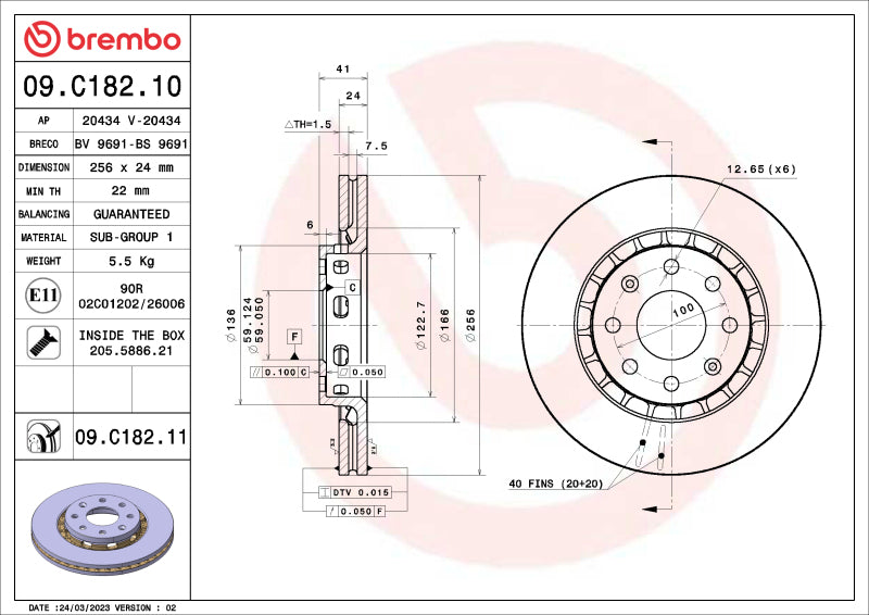 Brembo OE BRE OE Equivalent Rotors Brakes, Rotors & Pads Brake Rotors - OE main image