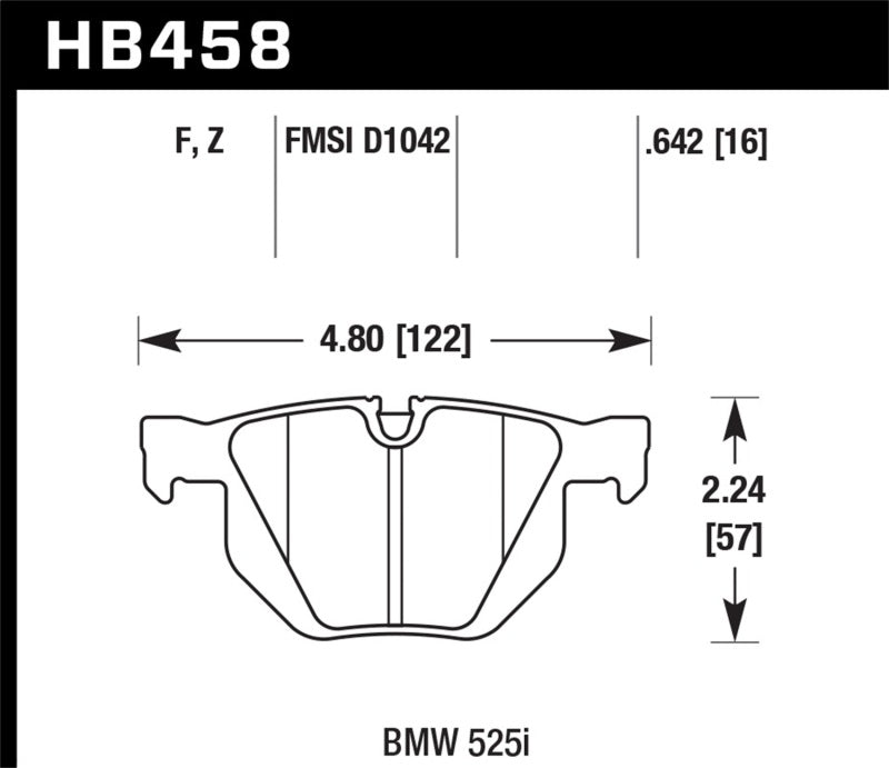 Hawk Ceramic Brake Pads Rear BMW 525I Base 2006-2006 HB458Z.642 Photo - Primary
