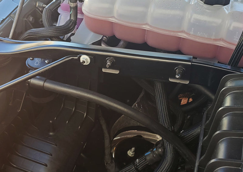 J&L 2021-2022 Ram TRX 6.2L Supercharged Passenger Side Oil Separator 3.0 - Black Anodized 3071P-B 3071P-B Photo - Mounted