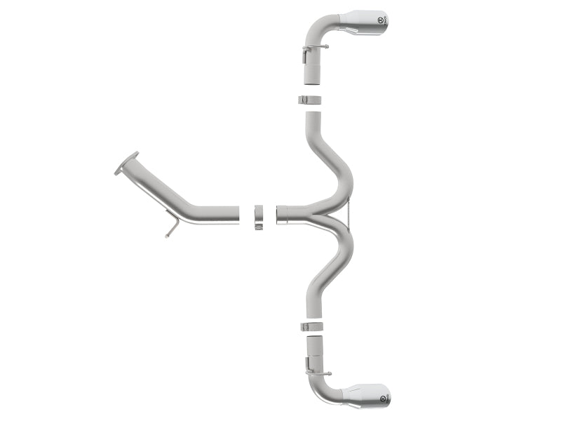 aFe Takeda 3in-2.5in SS Axle-Back Exhaust w/Polished Tips 2018 Hyundai 49-37002-1P Photo - Unmounted