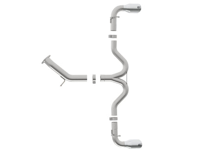 aFe Takeda 3in-2.5in SS Axle-Back Exhaust w/Polished Tips 2018 Hyundai 49-37002-1P Photo - Unmounted