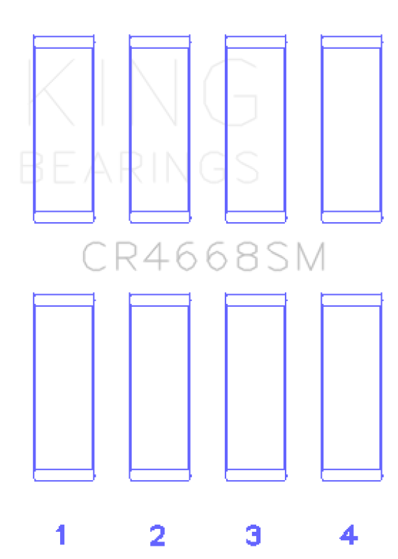 King Engine Bearings Hyundai G4Ke/G4Kc (Size +0.50mm) Connecting Rod Bearing Set CR4668SM0.5 CR4668SM0.5 Photo - Primary