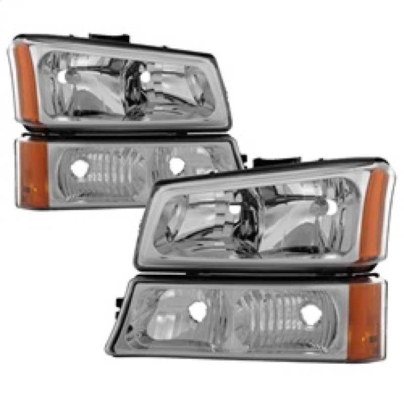 SPYDER Xtune Chevy Silverado 2500HD 03-06 Crystal Headlights w/ Bumper Lights Chrome HD-JH-CSIL03-AM-C-SET 5064912 5064912 Photo - Primary