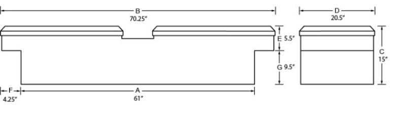 Tradesman Aluminum Gull Wing Cross Bed Truck Tool Box (70in.) - Brite 9150T 9150T User 1