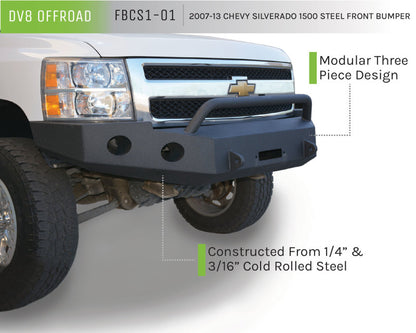 DV8 Offroad 07-13 Chevrolet Silverado 1500 Front Bumper - Black Powdercoat FBCS1-01 FBCS1-01 Product Brochure - a specific brochure describing a Product