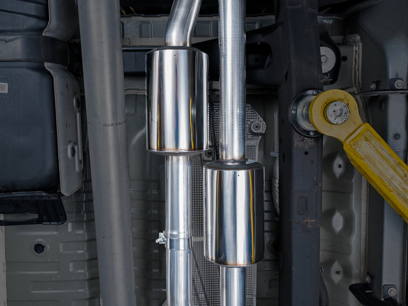 AWE Tuning 4th Gen GM 1500 6.2L 0FG Catback Split Rear Exit (w/ Bumper Cutouts) - Quad Chrome Tips 3015-42203 3015-42203 Photo - Close Up