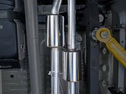 AWE Tuning 4th Gen GM 1500 6.2L 0FG Catback Split Rear Exit (w/ Bumper Cutouts) - Quad Chrome Tips 3015-42203 3015-42203 Photo - Close Up
