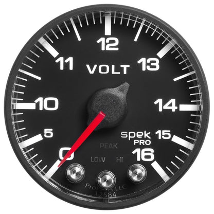 Autometer 2-1/16" Volmeter, 0-16V, Digital Stepper Motor, Spek-Pro, Black Dial P344328 User 1