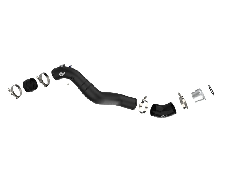 aFe 21+ Ford F-150 V6-3.5L (tt) BladeRunner 3in to 3.5in Aluminum Cold Charge Pipe Black 46-20519-B 46-20519-B Photo - Unmounted
