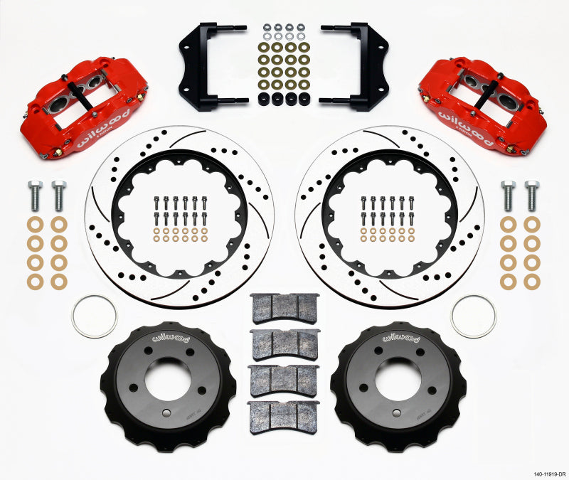 Wilwood Narrow Superlite 6R Front Hat Kit 14.00in Drilled Red 84-87 Corvette C4 140-11919-DR 140-11919-DR Photo - Primary