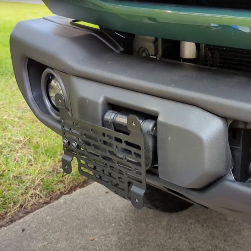 BuiltRight Industries 21+ Ford Bronco Capable Steel Bumper License Plate Relocator Kit 106103 106103 Photo - Mounted