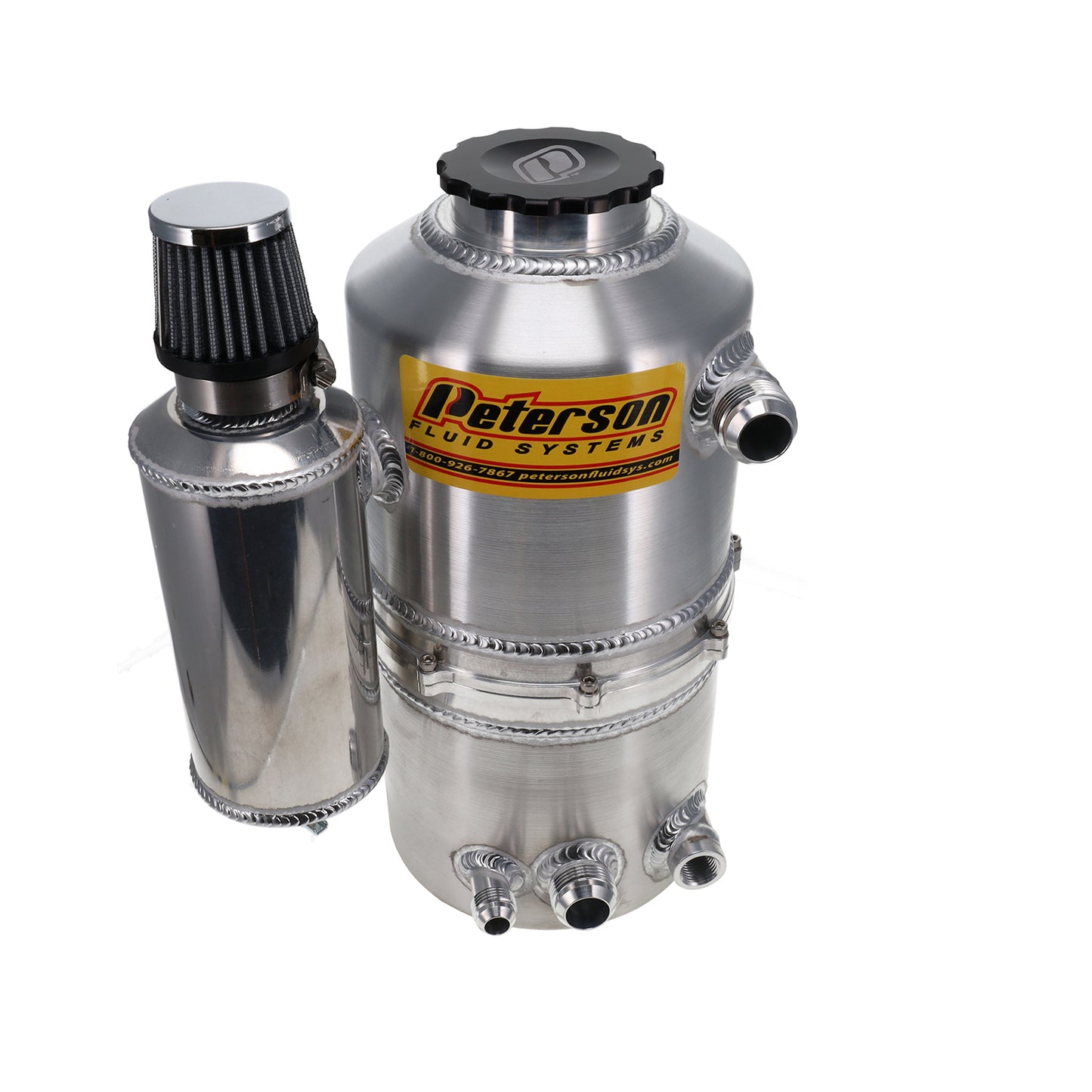 Peterson Fluid Systems Tank Drag 2.3 Gallon -16AN Single Return w/ Catch Can 08-0785-CC