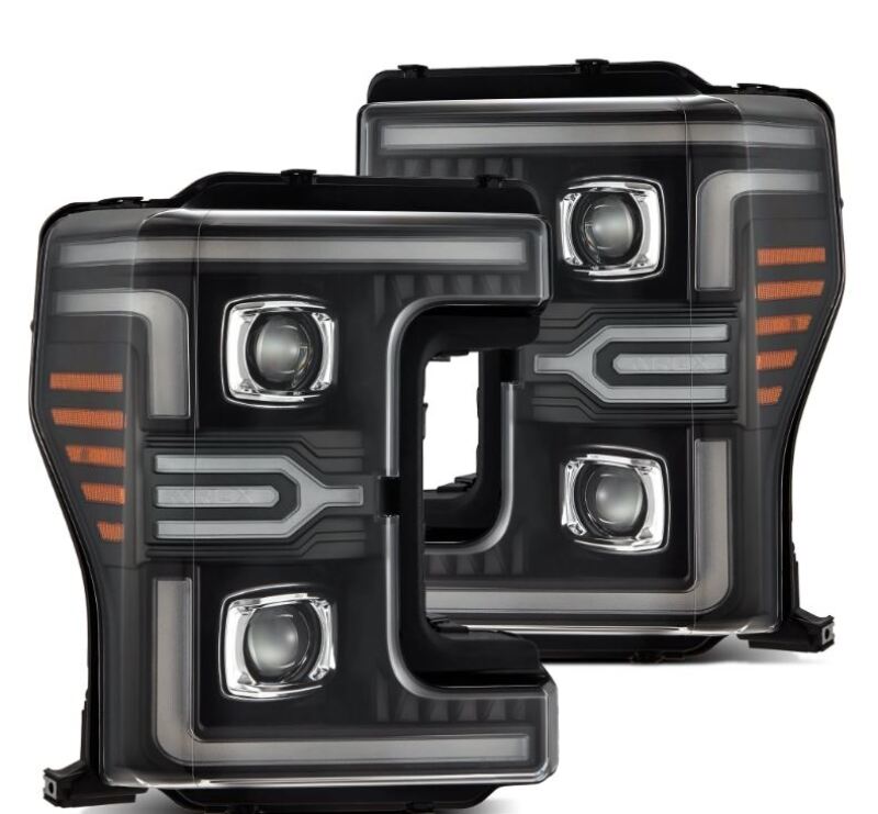 AlphaRex 17-19 Ford F-250/350/450/550 Super Duty LUXX-Series LED Proj Headlights Blk w/SS & SBDRL 880323 880323 User 1