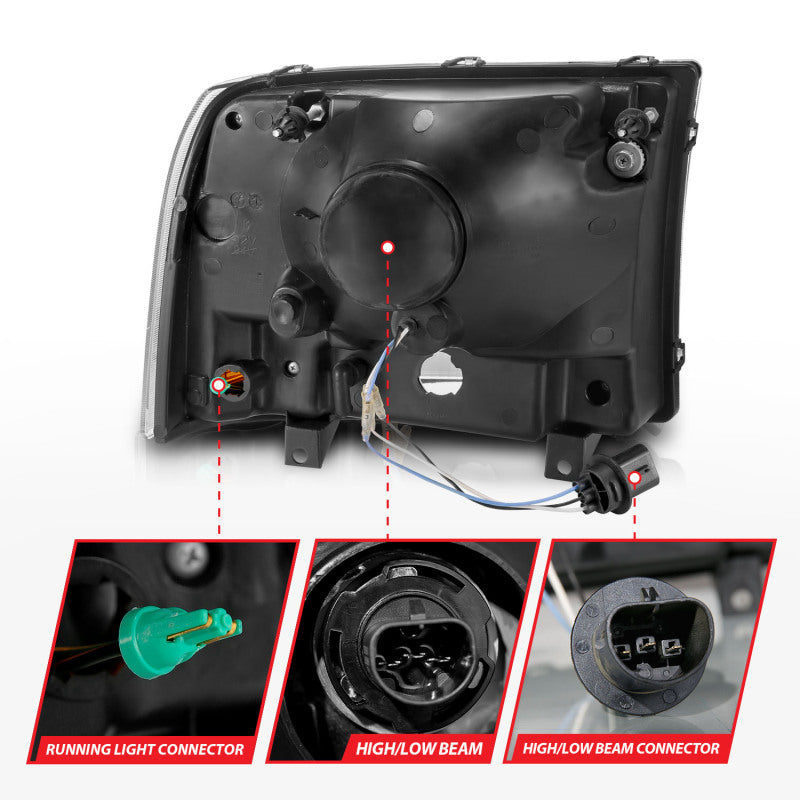 ANZO 99-04 Ford F250/F350/F450/Excursion (excl. 99) Crystal Headlights - w/ Light Bar Chrome Housing 111550 111550 User 4