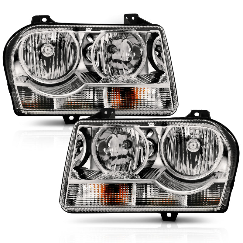 ANZO 2005-2010 Chrysler 300 Crystal Headlight Chrome Amber 121529 121529 Photo - Primary
