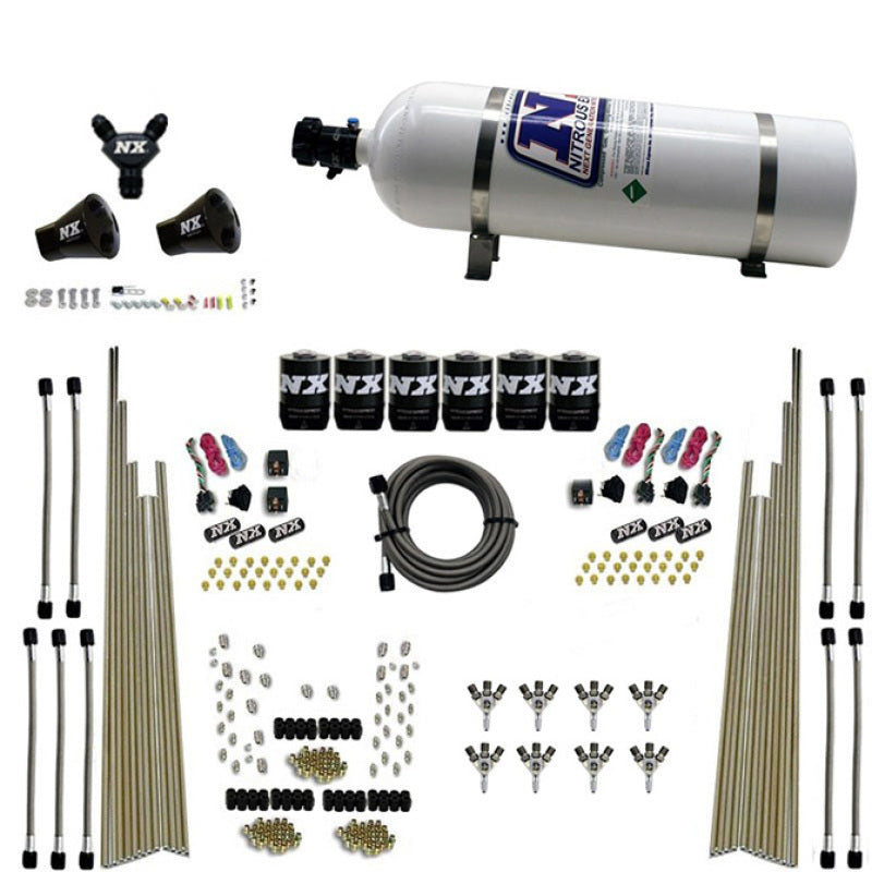 Nitrous Express 8 Cyl Triple-D Dry Direct Port 3 Stage Dry 6 Solenoids Nitrous Kit w/15lb Bottle 80020-15 80020-15 Photo - Primary