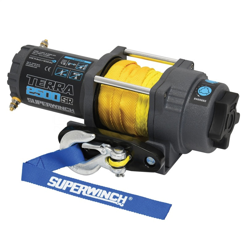 Superwinch 2500 LBS 12V DC 3/16in x 40ft Synthetic Rope Terra 2500SR Winch - Gray Wrinkle 1125270 1125270 Photo - Primary