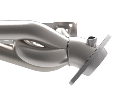 aFe Power Twisted Steel 304SS Shorty Header 2021 Ram 1500 TRX V8-6.2L (uncoated) 48-32030 48-32030 Photo - Close Up