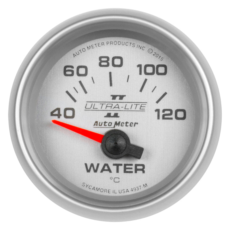 Autometer Gauge,Water Temp, 2 1/16", 40-120 deg. C,Electric,Ultra-Lite II 4937-M Photo - Primary