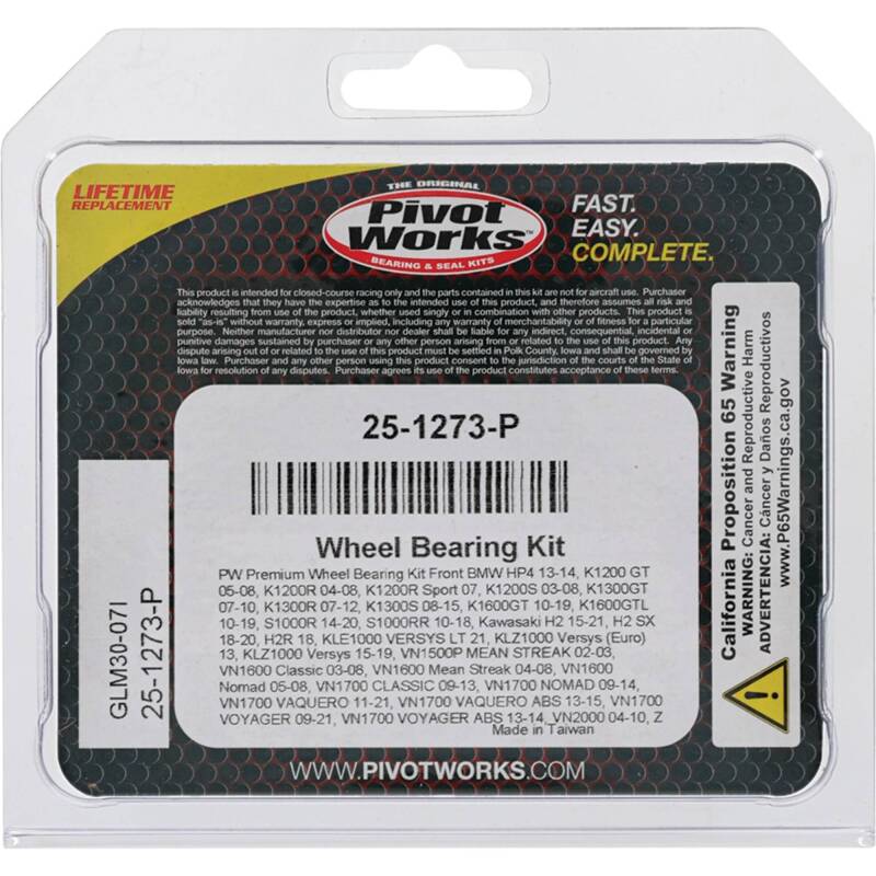 Pivot Works BMW/Gas-Gas/Husaberg/Husqvarna/Kawasaki/KTM/Suzuki Wheel Bearing Kit Premium Bearings 25-1273-P 25-1273-P Photo - Primary