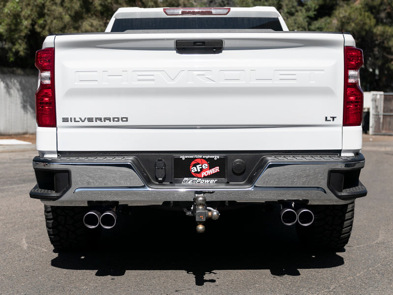 aFe Vulcan Series 3in-2-1/2in 304 SS Cat-Back 2019 GM Silverado / Sierra 1500 V8-5.3L w/ Black Tips 49-34104-B 49-34104-B Photo - Mounted