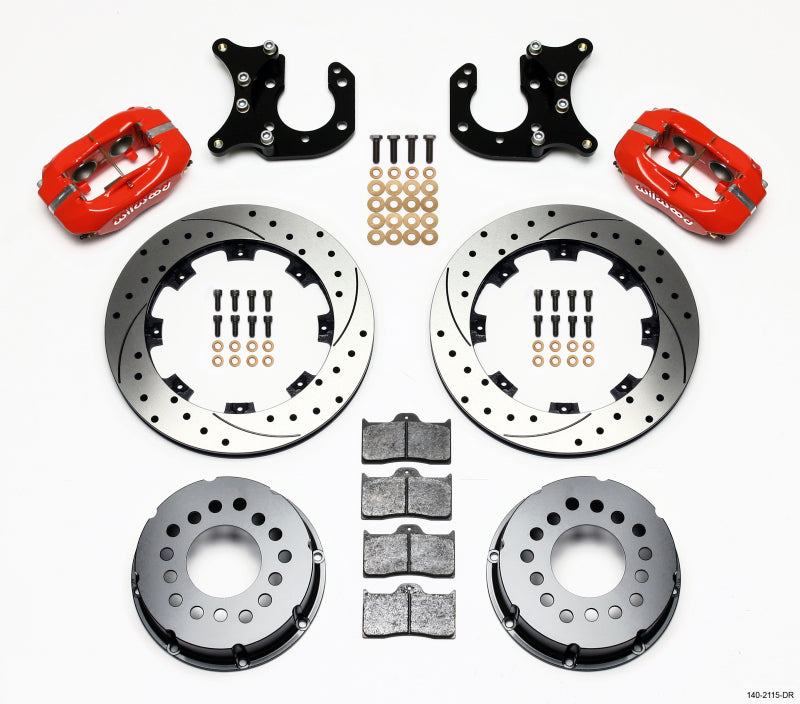 Wilwood FDL P/S Rear Kit, Drilled, Red, Big Ford 2.36" Offset 140-2115-DR Photo - Primary