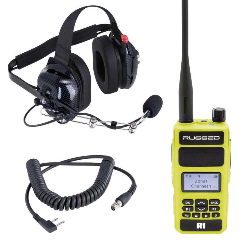 Rugged Radios Crew Chief - H42 Spotter Headset and Rugged Handheld Radio Package - Safety Yellow CREW-R1-HV CREW-R1-HV Photo - Primary