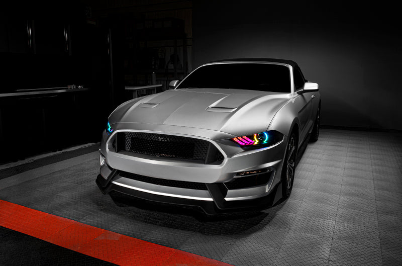 ORACLE Lighting 18-23 Ford Mustang Dynamic ColorSHIFT LED Headlights - Black Series 8204-332