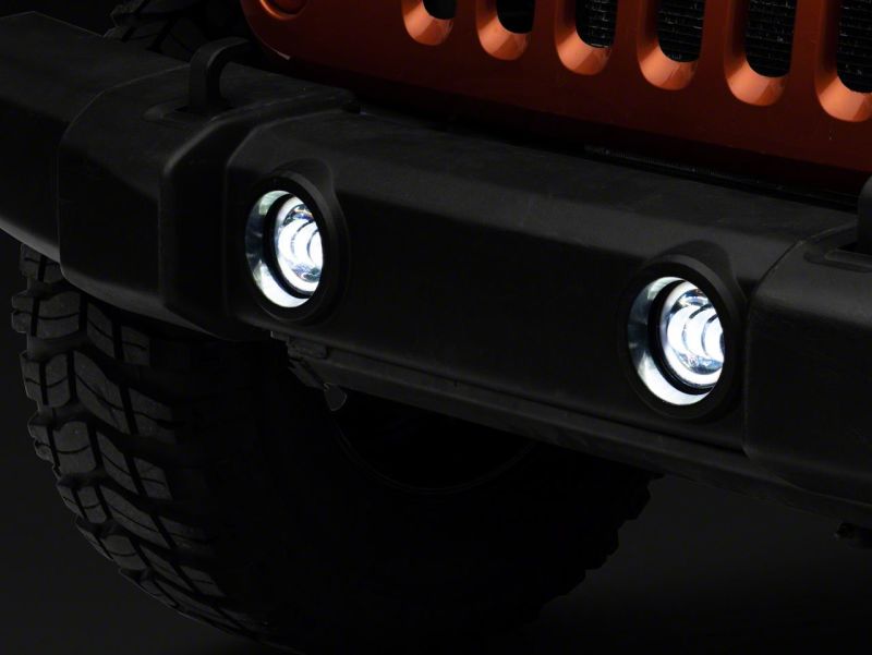 Raxiom 07-23 Jeep Wrangler JK & JL Axial Series Halo LED Fog Lights- Amber J130812 J130812 Photo - Close Up