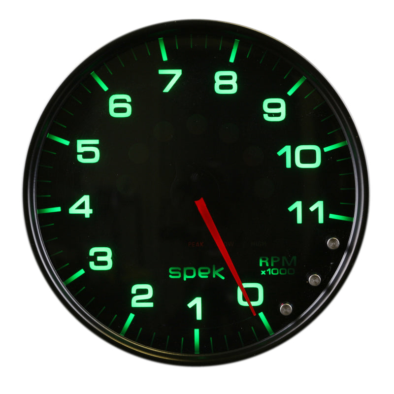Autometer Spek-Pro Gauge Tachometer 5in 11K Rpm W/Shift Light & Peak Mem Black/Smoke/Black P23952 P23952 User 5