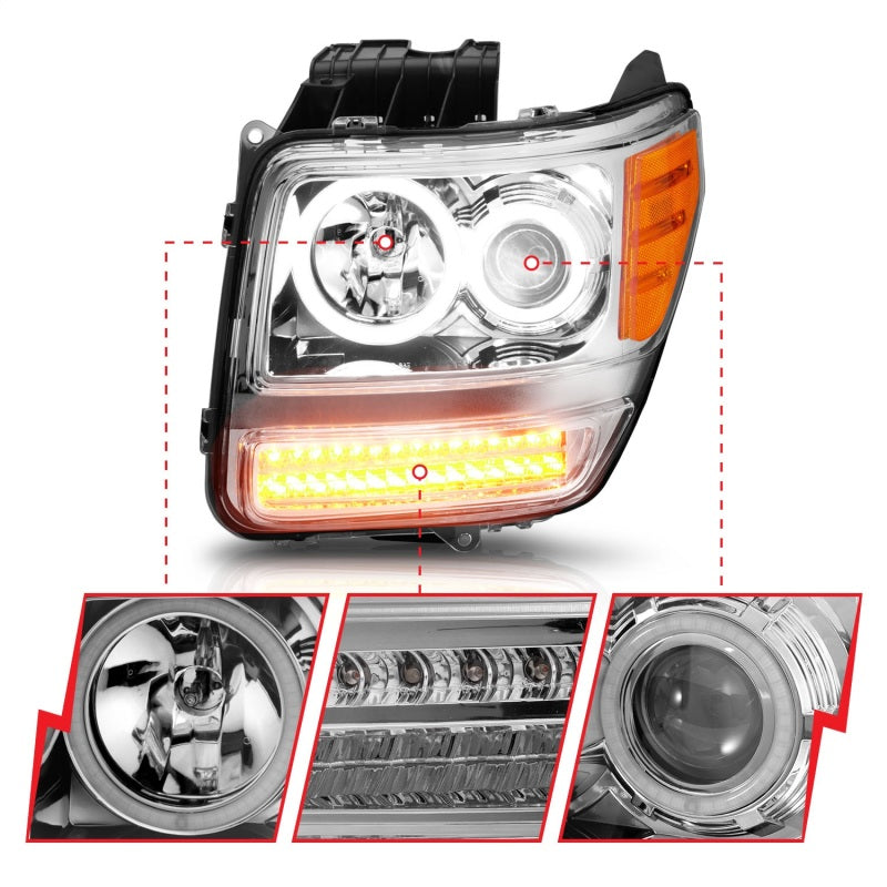 Anzo 2007-2012 Dodge Nitro Projector Headlights w/ Halo Chrome (CCFL) G2 111144 Photo - Unmounted