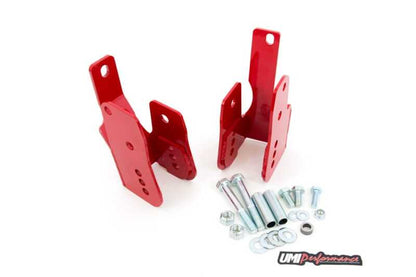 UMI Performance 05-14 Ford Mustang Rear Control Arm Relocation Brackets- Bolt In 1060-R 1060-R Photo - Primary