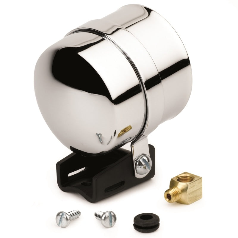 Autometer Gauge Mount, 2 5/8", Pedestal W/ Chrome Cup, For Elec. Gauge 3201 Photo - Primary