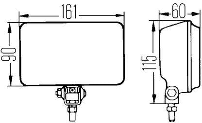 Hella 450 KIT FOG CLR H3 12V SA 005860601 Technical Drawing
