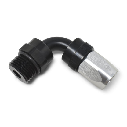 Russell Swivel Hose End Assy #10 AN Male SAE Port To #8 Hose 90° Black/Silver 612433 Photo - out of package
